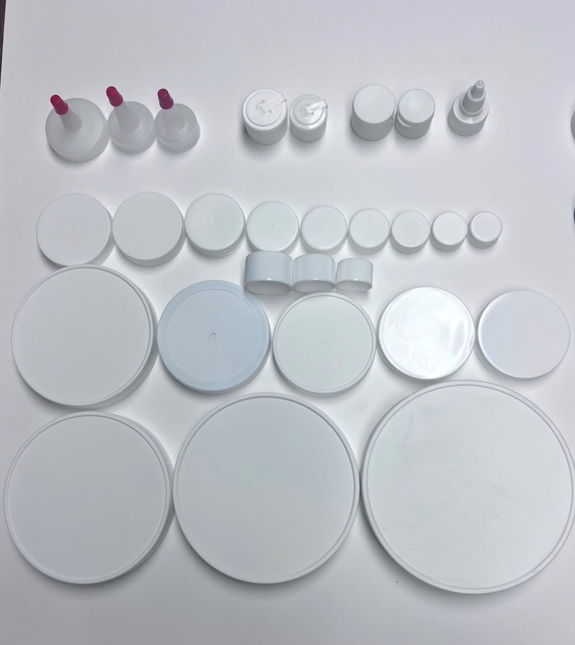 White bottle caps